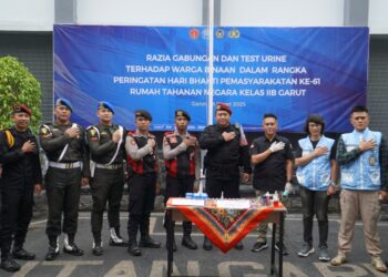 Sambut Hari Raya Idul Fitri Rutan Garut Gelar Razia Gabungan dan Tes Urine