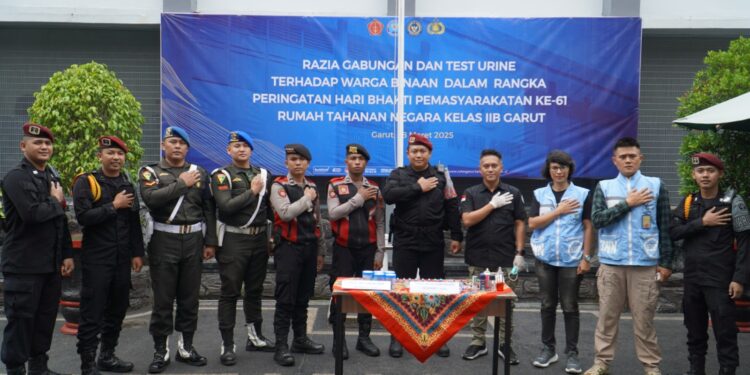 Sambut Hari Raya Idul Fitri Rutan Garut Gelar Razia Gabungan dan Tes Urine