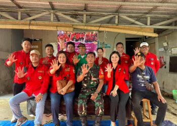 Relawan Prabowo Setya Kita Pancasila dan KOREM 051/Wijayakarta Gelar Pendidikan Pancasila dan Asta Cita Pada anak-anak Petani di Sukatani, Bekasi 