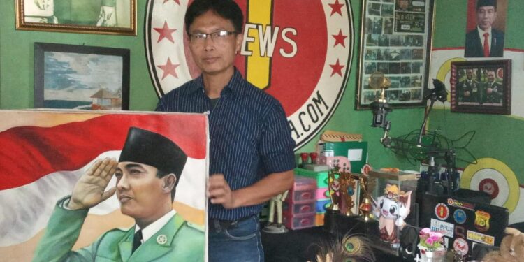Lukisan Proklamator Bung Karno dalam Cat Kanvas Pelukis M Nooer