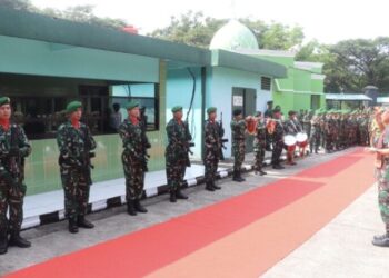 Sumringah Senyum Prajurit menyambut Danrem 051/Wkt Brigjen TNI Nugroho Imam Santoso Kunjungi Kodim 0509/Kabupaten Bekasi.
