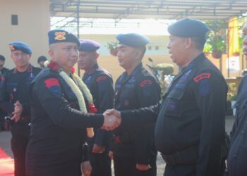 MAKO BRIMOB POLDA Jambi’ Gelar Karpet Merah Sambut DANPAS 1 BRIGJEN POL ANANG SUMPENA
