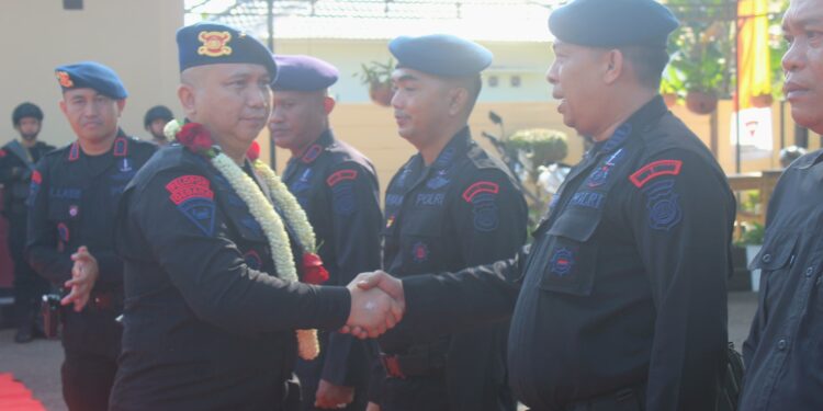 MAKO BRIMOB POLDA Jambi’ Gelar Karpet Merah Sambut DANPAS 1 BRIGJEN POL ANANG SUMPENA