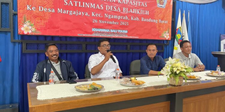 Delegasi Linmas Desa Blahkiuh, Kabupaten Badung Lakukan Studi Banding ke Desa Margajaya, Bandung Barat
