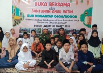Sub Kogartap 0606/Bogor Melaksanakan Buka Puasa bersama Tokoh Masyarakat dan Pemberian Santunan kepada Anak-anak Yatim