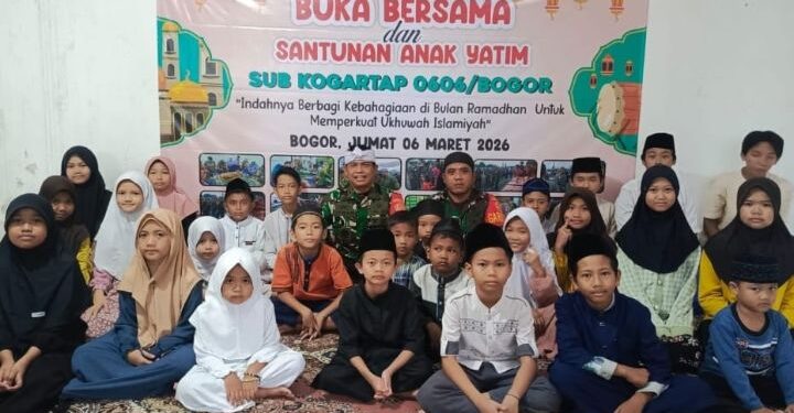 Sub Kogartap 0606/Bogor Melaksanakan Buka Puasa bersama Tokoh Masyarakat dan Pemberian Santunan kepada Anak-anak Yatim