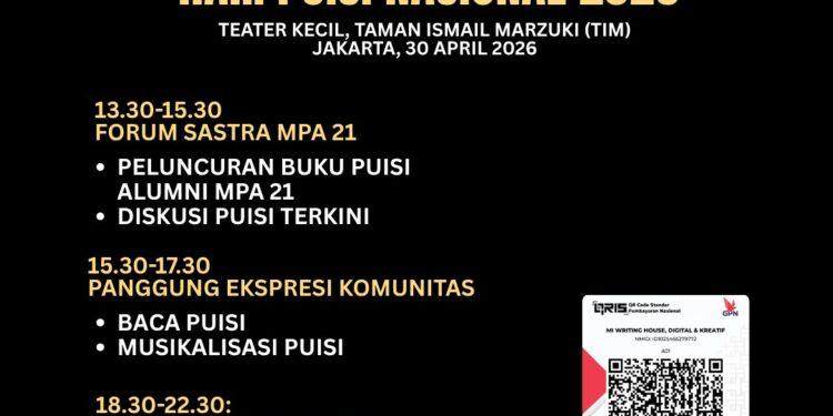 Dua Grup Musik Depok Meriahkan Malam Puncak Hari Puisi Nasional 2026